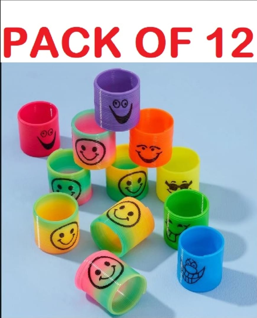 Pack Of 12 Magic Slinky Spring Finger Fidget Toys Stress Relief Sensory Toy For Kids Adults Fun Party Favors And Learning Activity Multicolor