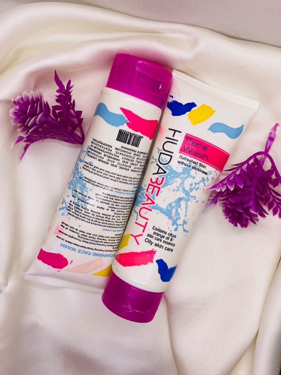 Huda Beauty Face Wash 100Ml Gentle Liquid Cleanser For Oily Skin Deep Cleansing Refreshing Daily Skincare Formula