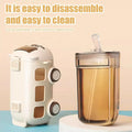 School Bus Design Kids Water Bottle With Strap 600Ml Abs Plastic Leak Proof Bottle Small Square Drinking Cup Fun Amp Durable Water Bottle For Children Random Color
