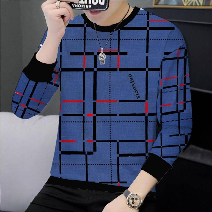 HY Boutique Lot Lining Screen Print Full Sleeve T-Shirt – Premium Quality, Smart Look, Good Stitching, Fashionable Design (Sizes M, L, XL) - M