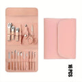 16Pcs Professional Manicure Amp Pedicure Set Nail Clippers Cuticle Nippers Amp Grooming Tools With Travel Case Random Color