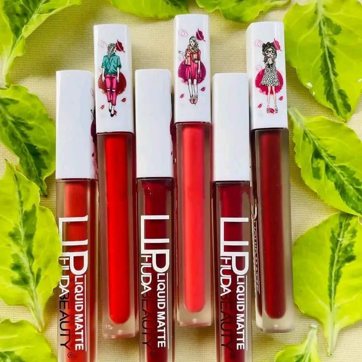 6 Pcs High Pigmented Matte Finish Lip Gloss Multicolor Collection