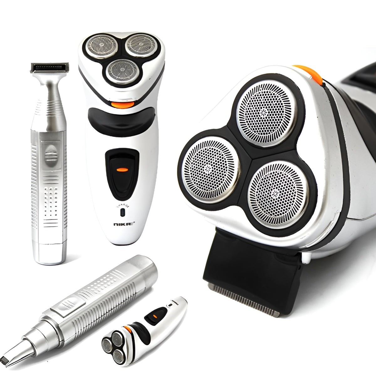Zowael Rscx 5800 3 In 1 Shaver Set Portable Shaver Trimmer Groomer Chargeble 3 Blades Shaver With Nose And Ear Trimmer