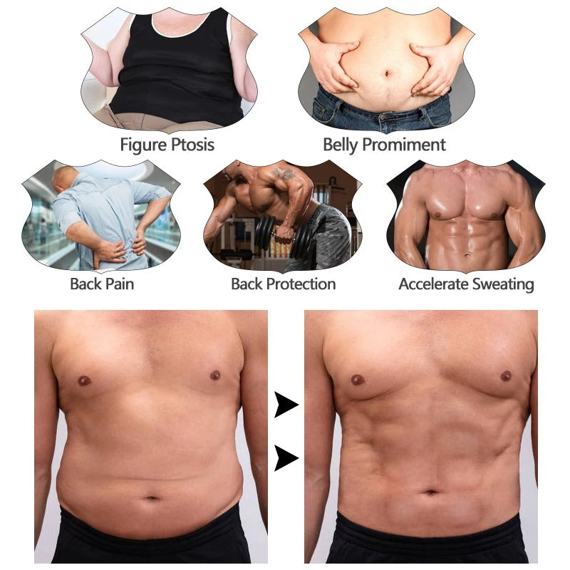 Men Waist Trainer Slimming Belt – Abdominal Sweat Body Shaper Girdle for Weight Loss Support