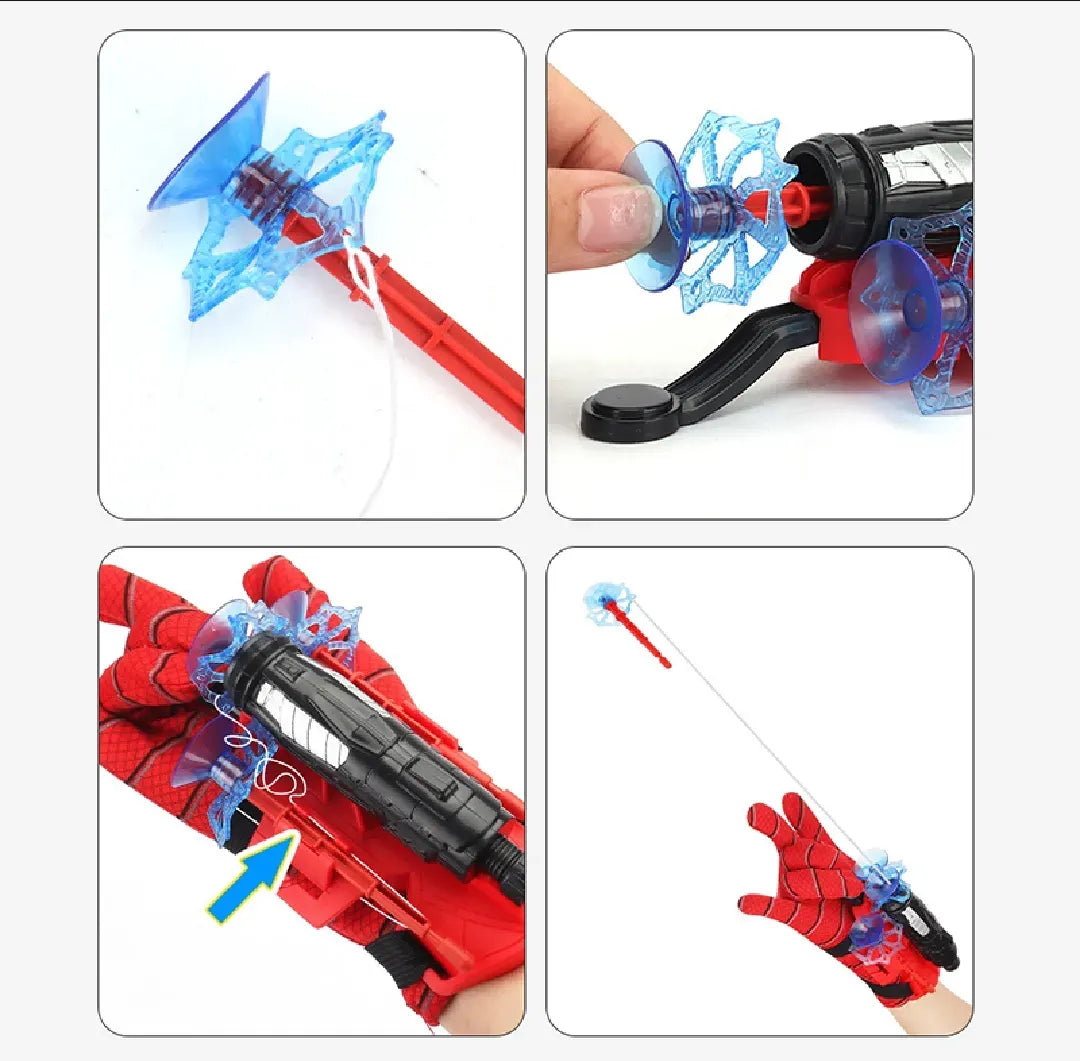 Spiderman Web Dart Shooter | Kids Spider Launcher Toy | With or Without Gloves