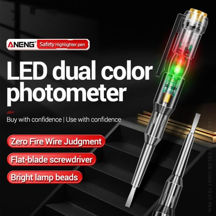 Intelligent LED Photometer Test Pen Voltage Detector Voltmeter 24-250V Electric Circuit Tester Screwdriver Indicator Tool For Safe Electrical Inspection