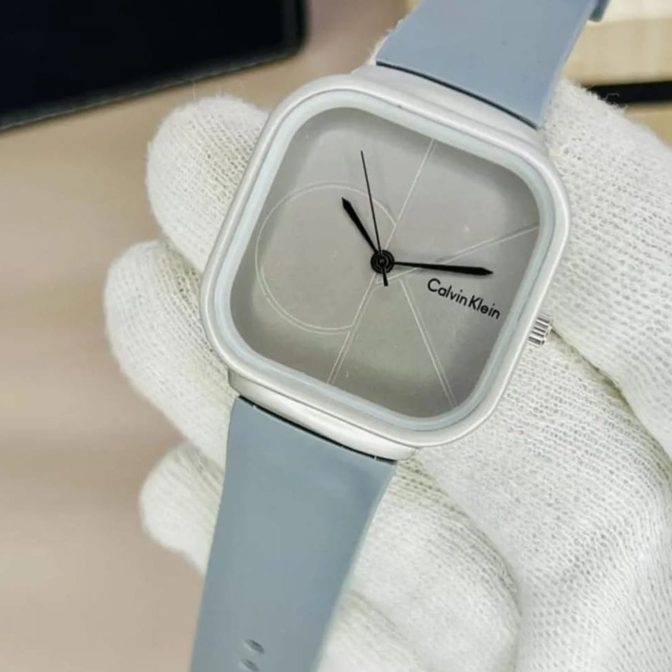 Calvin Klein Mens Watch With Square Dial Elegant Modern And Durable Timepiece For Daily Wear And Special Occasions (Without Box) - Grey