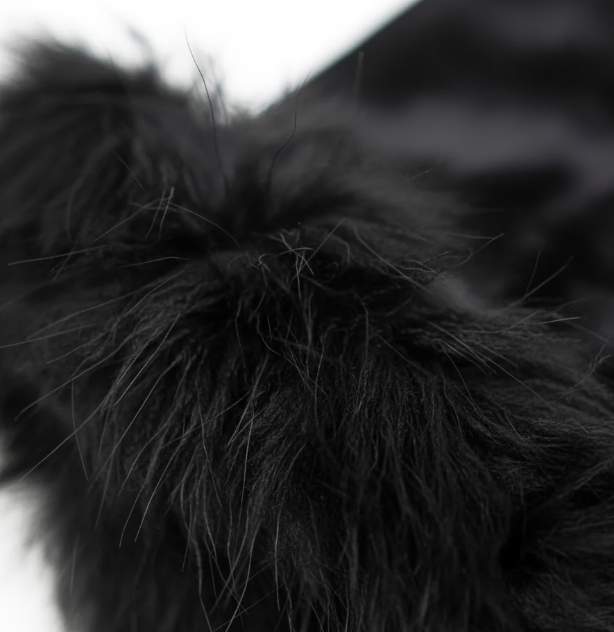 Women's & Girls Black Winter Velvet Gloves with Fur Cuff – Warm Soft Hand Gloves (1 Pair)