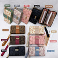 Stylish Ladies Double-Zip Wallet – Premium Printed Design, Multiple Compartments & Elegant Hand Strap - Grey