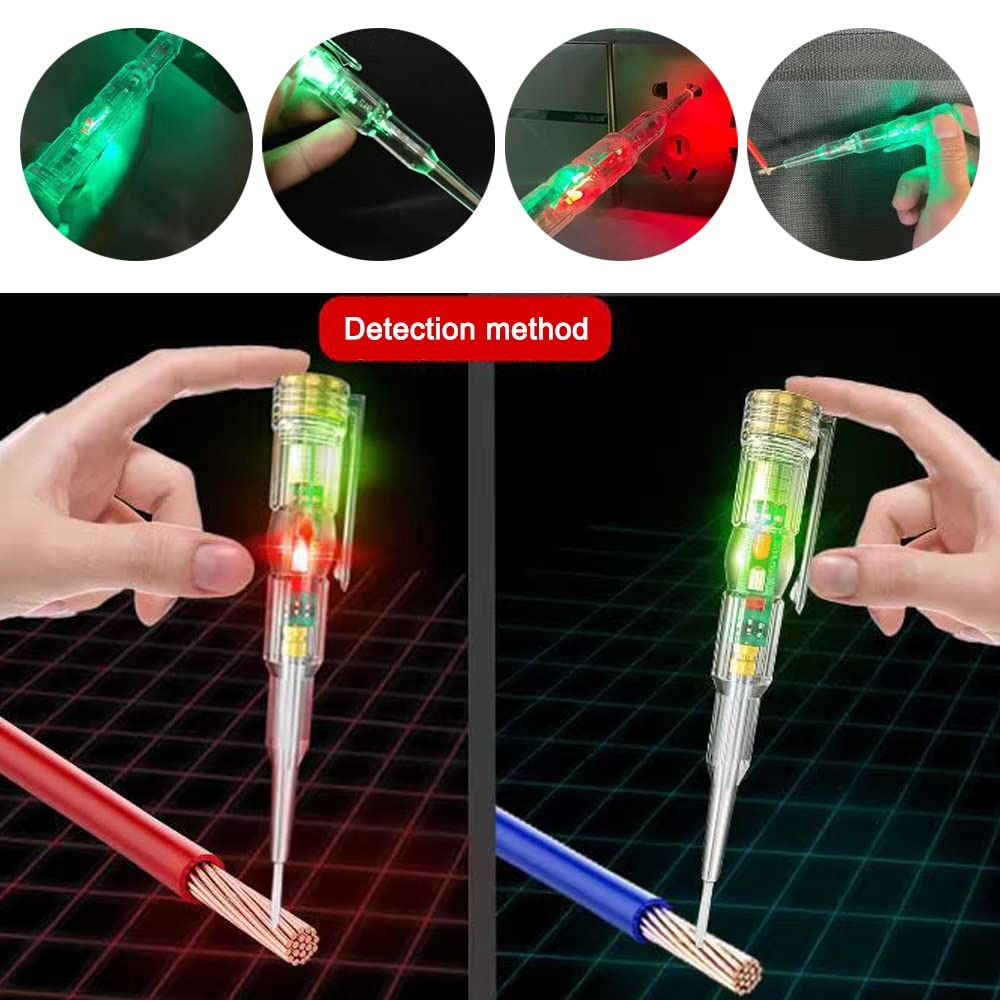 Voltage Tester Pen | Electrical Test Pencil | Detector Pen with LED Red & Green Lights