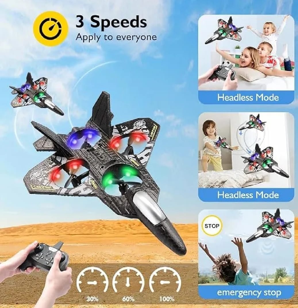 Premium RC Fighter Jet Plane 24G Remote Control Foam Airplane Toy High Speed Glider Stunt Aircraft for Kids Adults