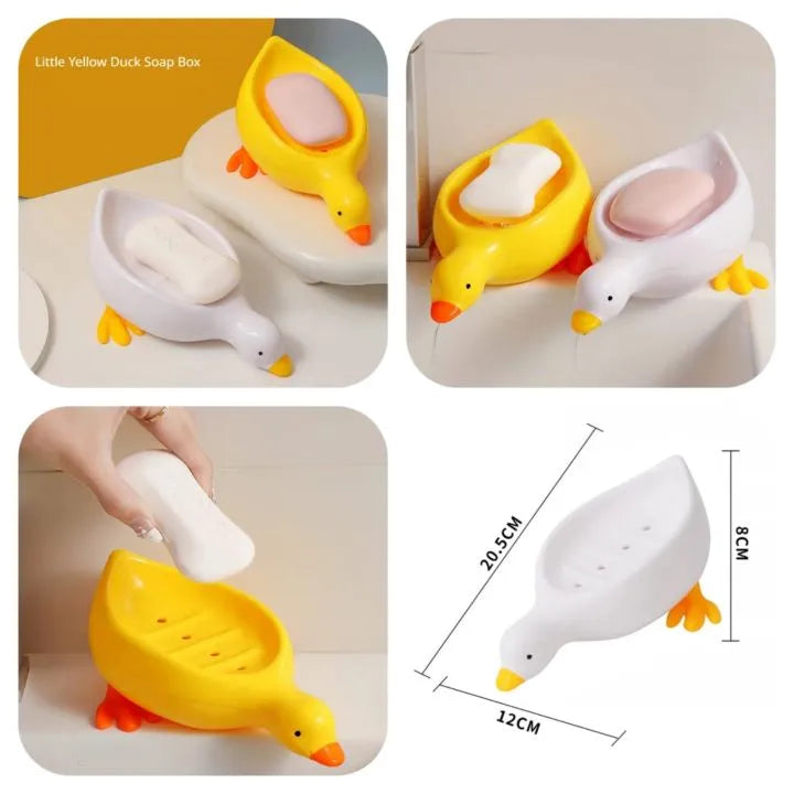 Cute Self-Draining Duck-Shaped Soap Holder Dish