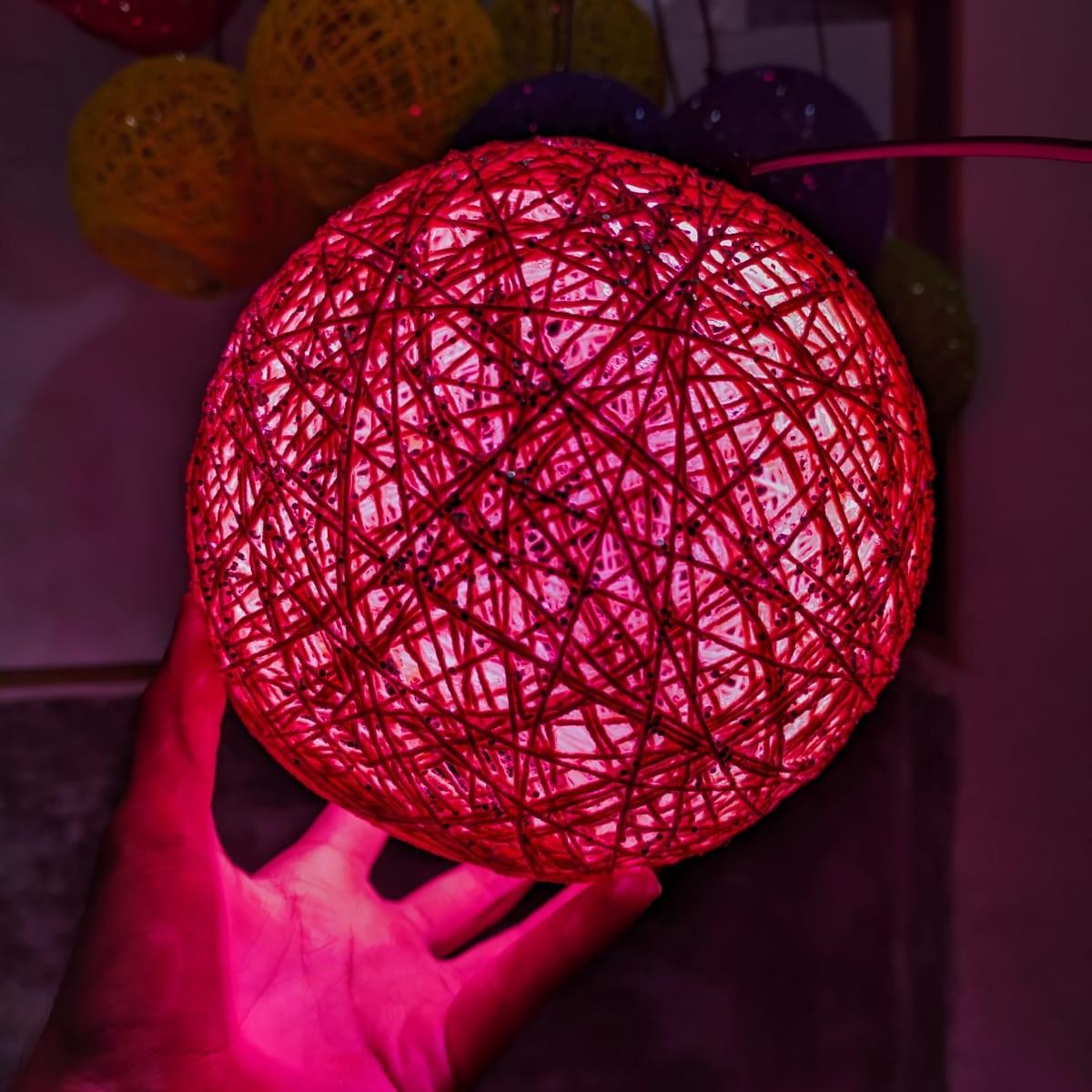 String Ball Lamp - Home Decor Product Designed For Lighting And Daily Interior Decoration Routine (Random Color))