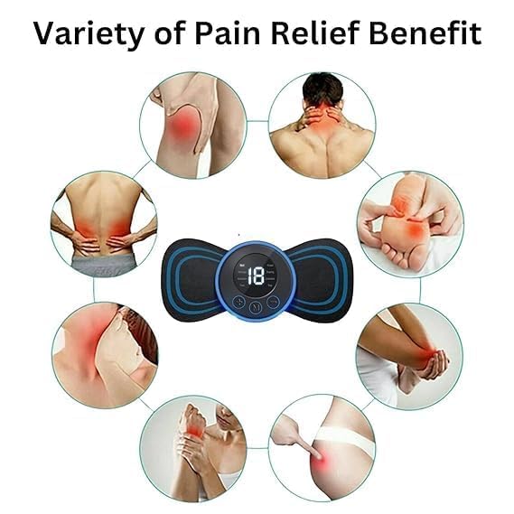 Wireless EMS Mini Body Massager – Portable Butterfly Massager with 8 Modes for Blood Circulation & Pain Relief