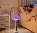 Rechargeable Mosquito Racket With Stand – Electric Insect Killer Bat For Indoor And Outdoor Use (Random Color)