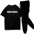 Premium Micro Men’s Tracksuit Emnem Print – Comfortable Sportswear | Gym & Workout Suit - Black Medium