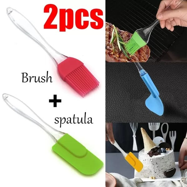 Pack Of 2 Large Spatula Amp Bbq Oil Brush