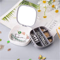 Portable Mini Jewelry Storage Box with Built-In Mirror – Compact Travel Organizer for Rings, Earrings, and Necklaces (Model LD-988)