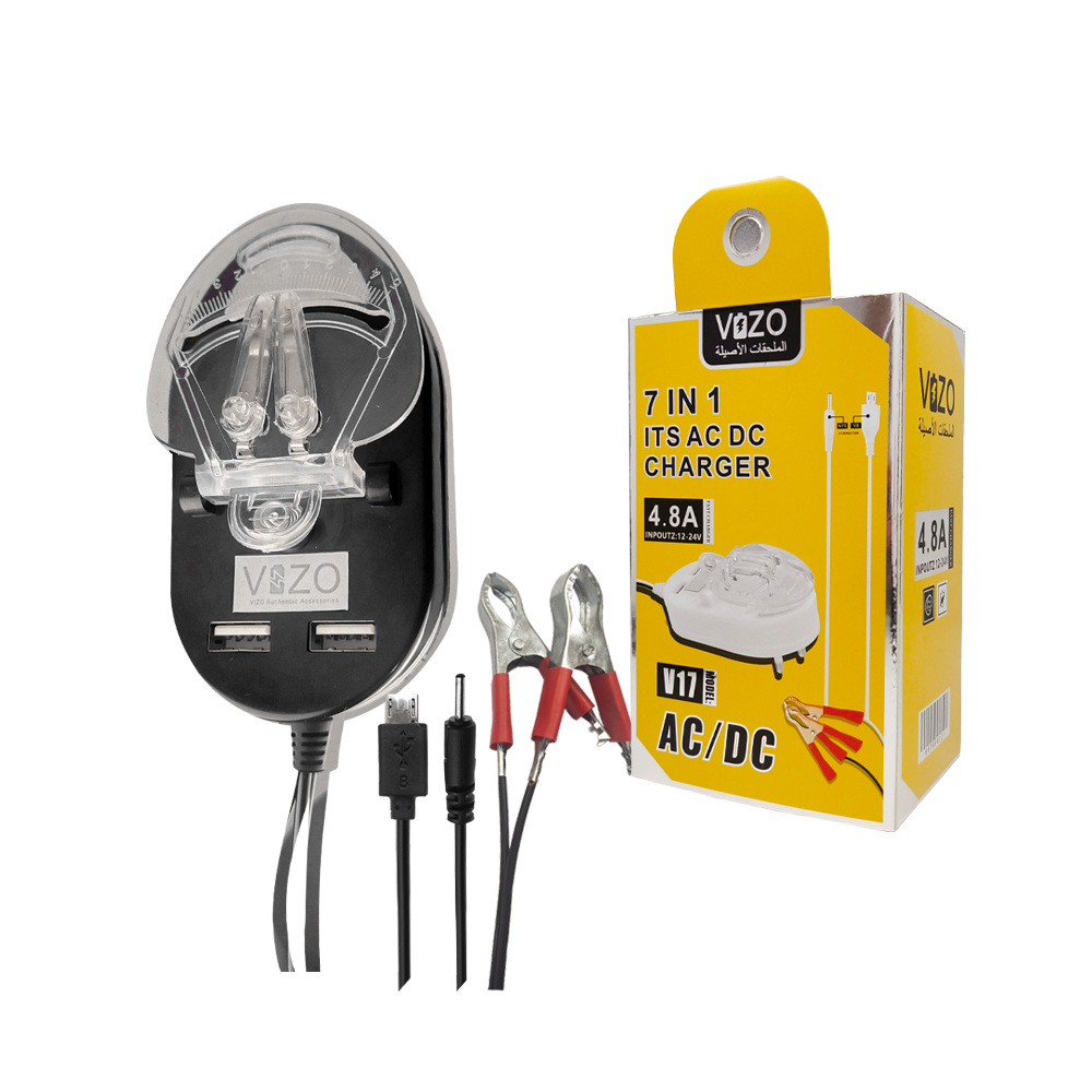 Vizo V17 Ac Dc Clamp Charger With 2 Usb Prots