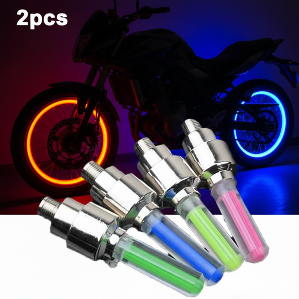 Pack Of 2 Car Wheel Led Light And Motorcycle Bike Light Wheel Light Led Neon Light Random Color