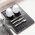 Premium Silicone Sink Drying Mat With Drain Spout - Kitchen Accessory Designed For Dish Drying And Water Drainage Maintenance Routine
