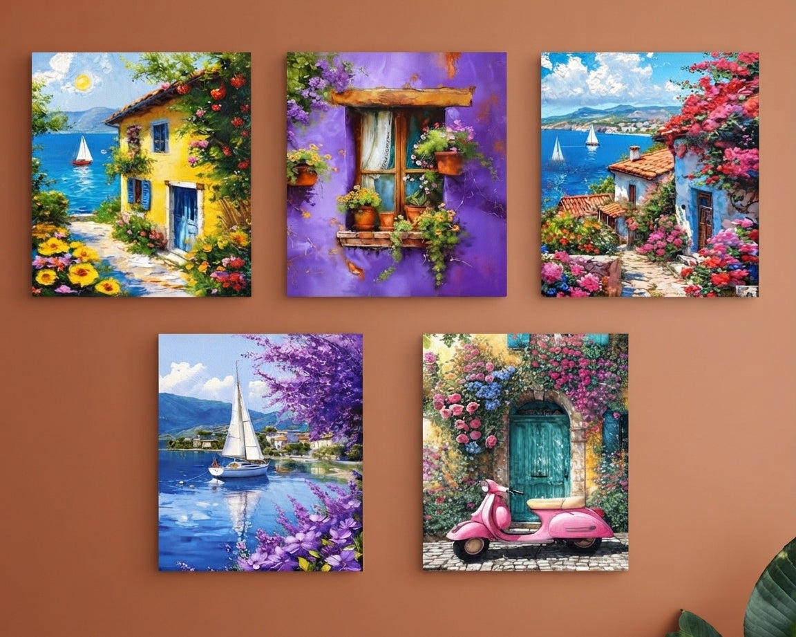 Set Of 5 Premium Wall Art Photo Tiles Modern Picture Frames For Home Decor Gallery Walls And Living Room Display