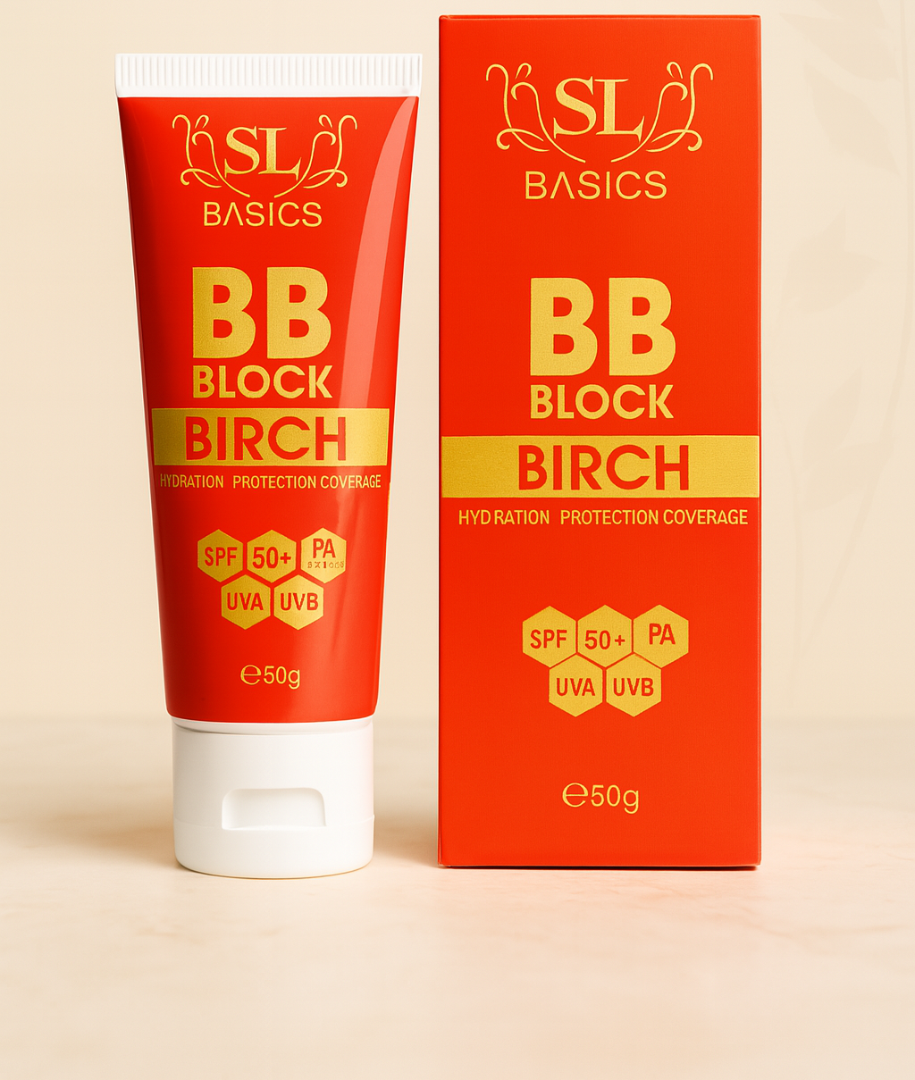 Sl Basics Bb Block Spf 50 Tinted Sunscreen Hydrating Protective Bb Cream With Vitamin E Lotus Extract 50Ml