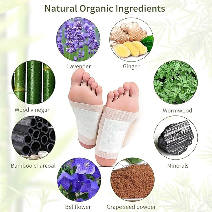 Kiyome Kinoki Detox 10 Pcs Foot Pads – Pain-Free Cleansing Patches for Night Detox, Stress Relief & Body Toxin Removal – Improves Circulation & Vital Organ Support