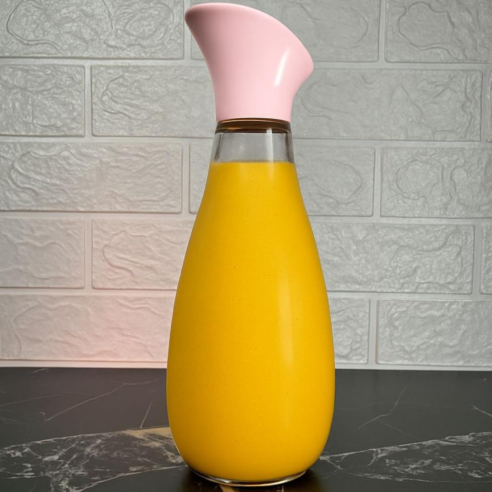 Turkish Style 1400 Ml Heavy Glass Bottle Elegant Durable Classic Design For Daily Use And Storage (Random Color Cap)