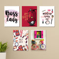 Set Of 5 Girls Room Wall Art Sticky Canvas Frames Sticky Phototiles