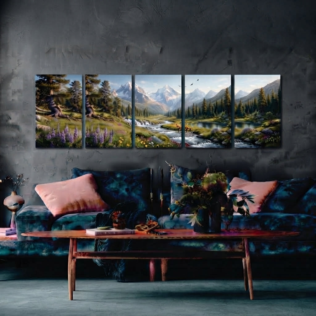 Set of 5 Premium Peaceful Wall Art Photo Tiles – Home Decor Accessory Designed For Interior Styling And Daily Living Space Routine - Size:  8x11
