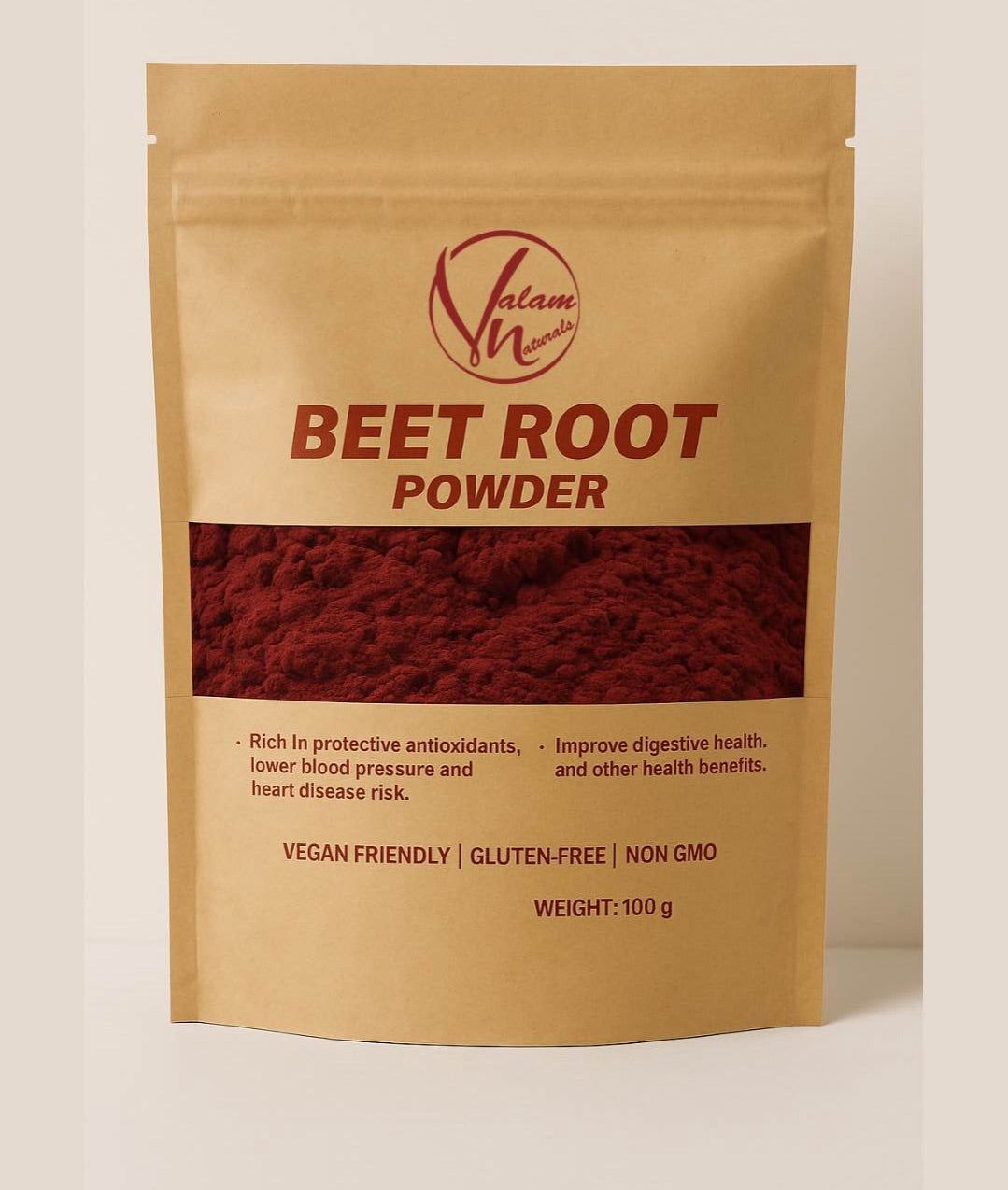 Natural Beetroot Powder 100g | For Glowing Skin, Pink Lips, Healthy Hair & Daily Nutrition | Pure And Organic Drink Mix Superfood