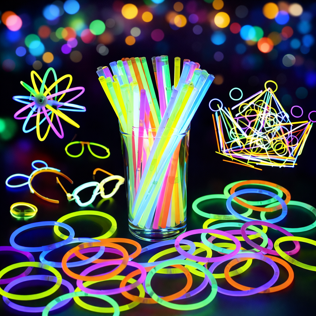 Deno Swim Premium Glow Sticks Party Pack (50pcs in 1 Box) – 8 Hours Long-Lasting Glow