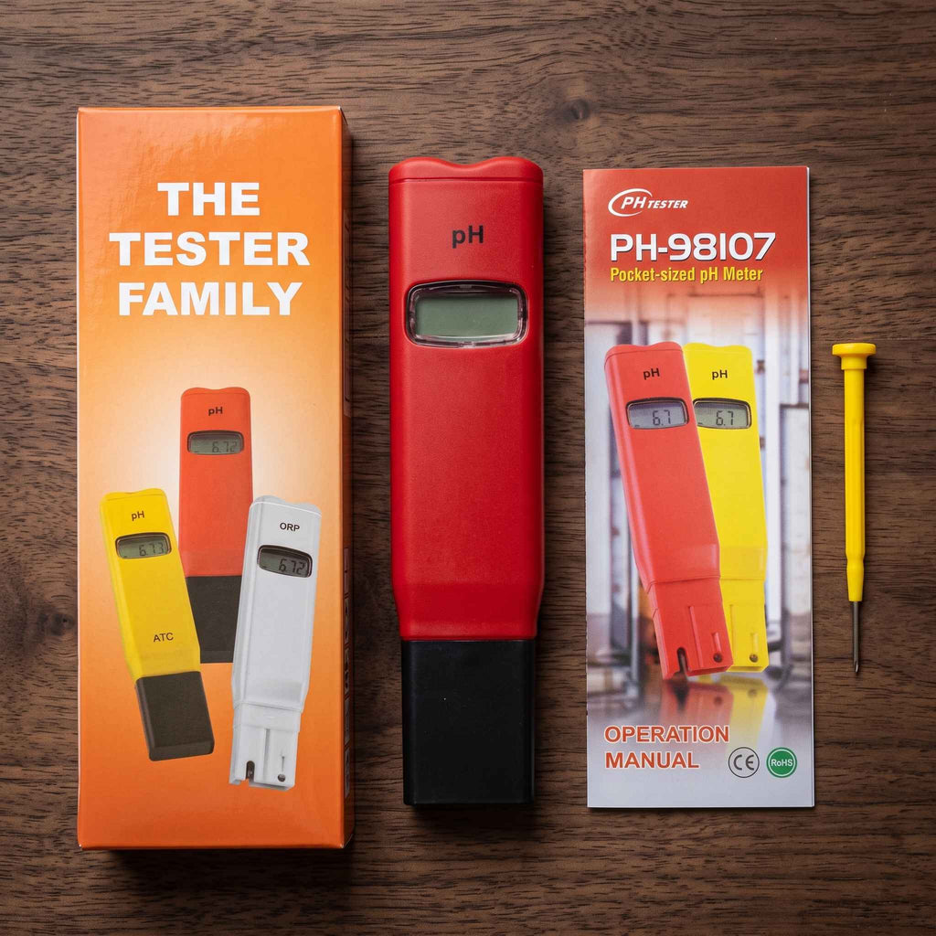 PH-98107 Pocket-Sized Digital pH Meter Tester with Calibration Screwdriver