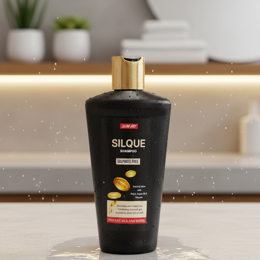Sum Art Silque Shampoo Providing Gentle Care Nourishing Formula Strengthening Quality Everyday Hair Support - 180ML
