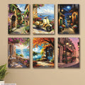 Set of 6 Wall Art Wooden Phototile Frames for Wall Decor