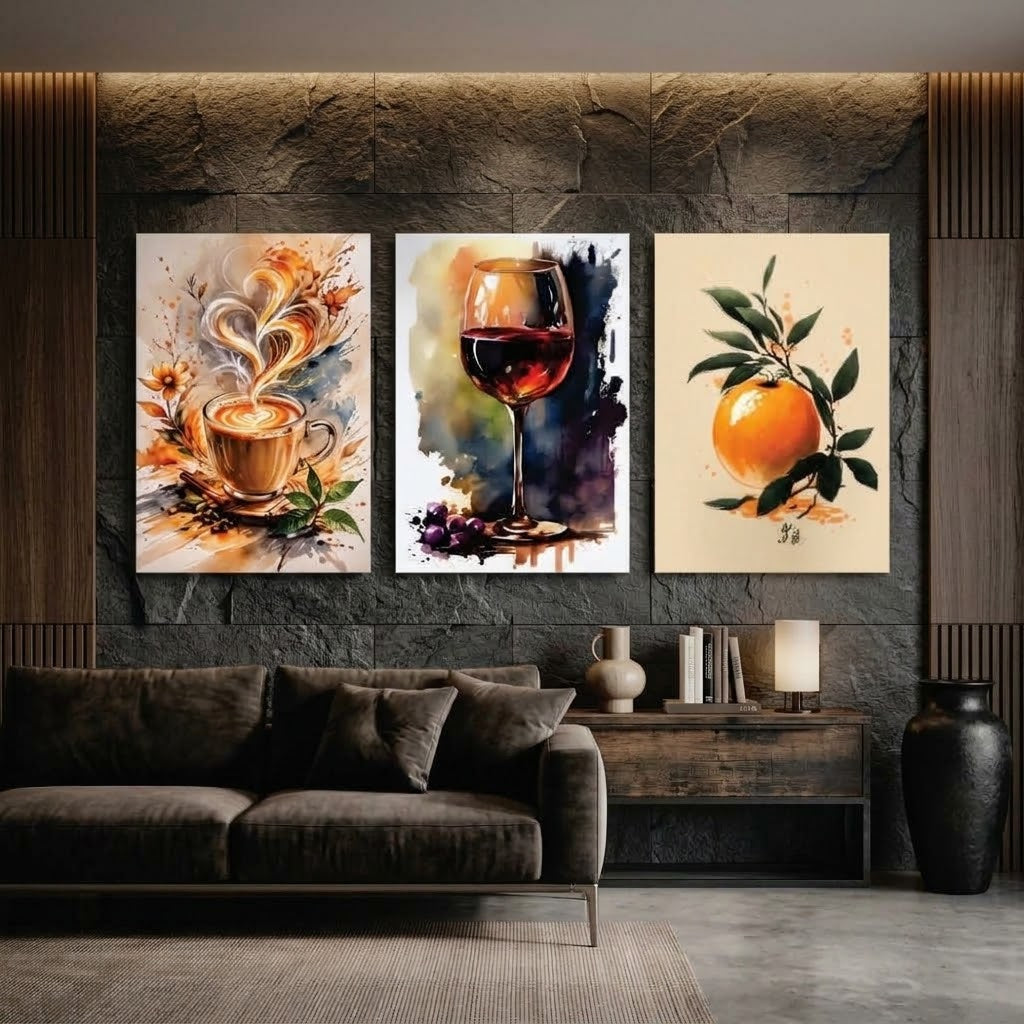Set of 3 Premium Wall Art Photo Tiles – Home Decor Accessory Designed For Interior Styling And Daily Living Space Routine - Size: 8x11