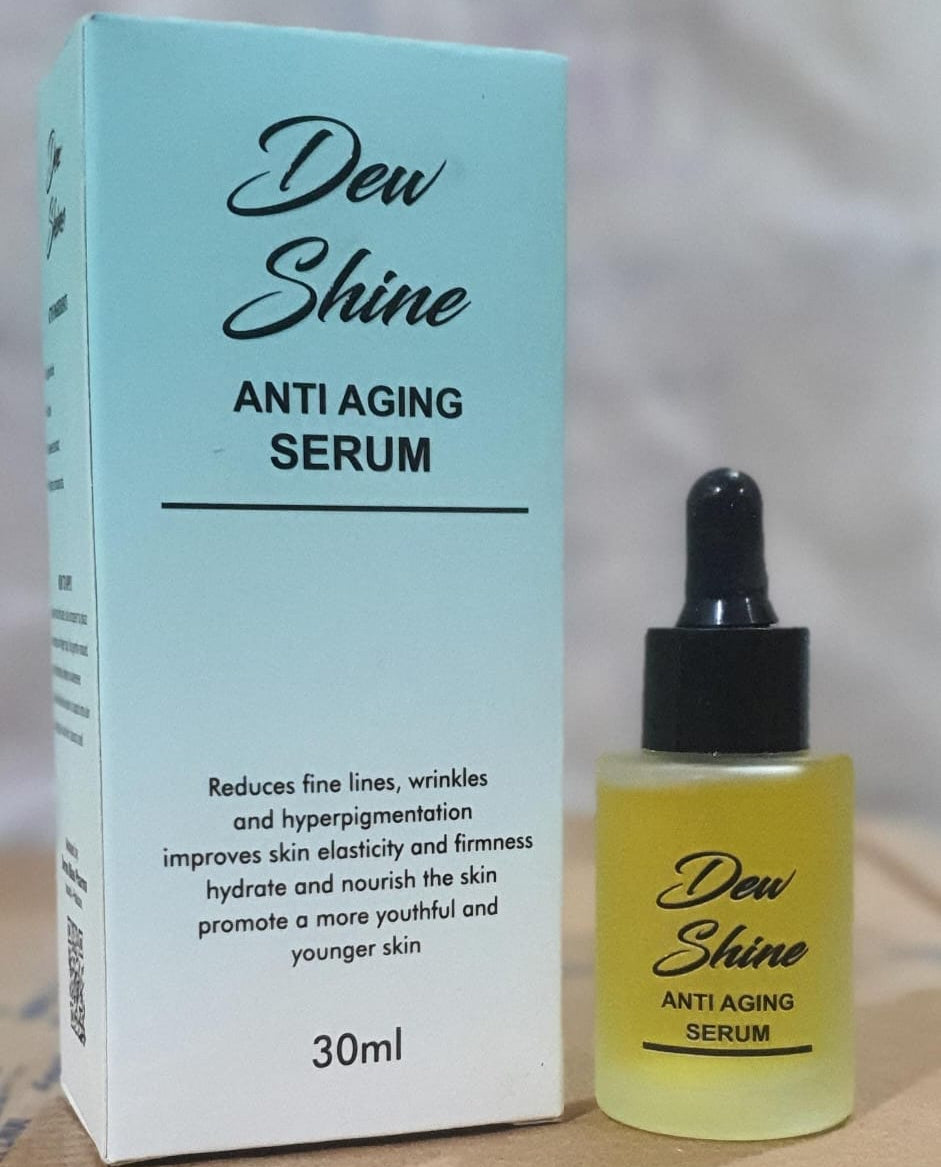 Dew Shine Anti Aging Serum Gentle Formula Reduces Fine Lines Improves Skin Elasticity Provides Radiant Glow And Smooth Texture For Daily Use - 30ml
