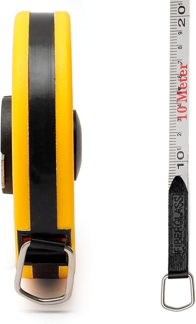10M Double‑Side Metric Fiberglass Measuring Tape Reel | Durable Roll Measuring Tool – 1pc