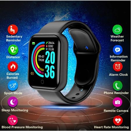 D20 Ultra Smart Watch Heart Rate Blood Pressure Oxygen Reloj Intelligent Smart Braceletrandom Color
