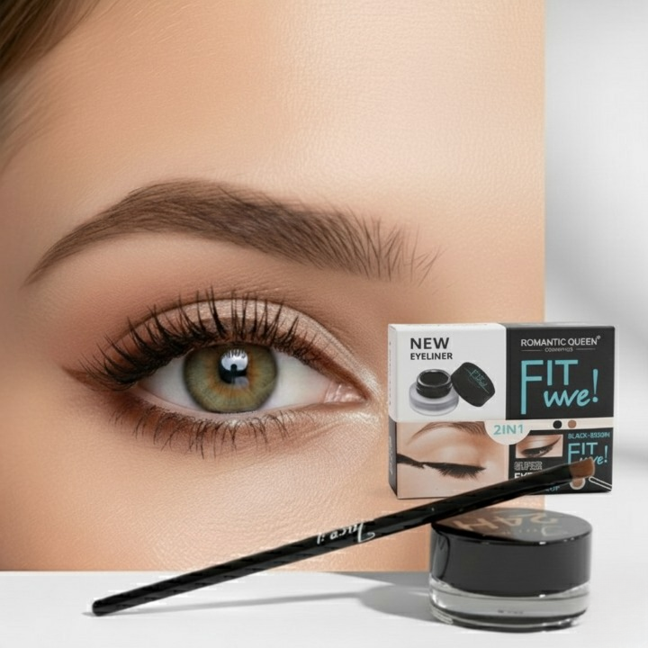 2 Pcs Face It Gel Eyeliner Set – Long-Lasting Smudge-Proof Gel Liner In Black And Brown Shades For Perfect Eye Definition And Professional Makeup Look