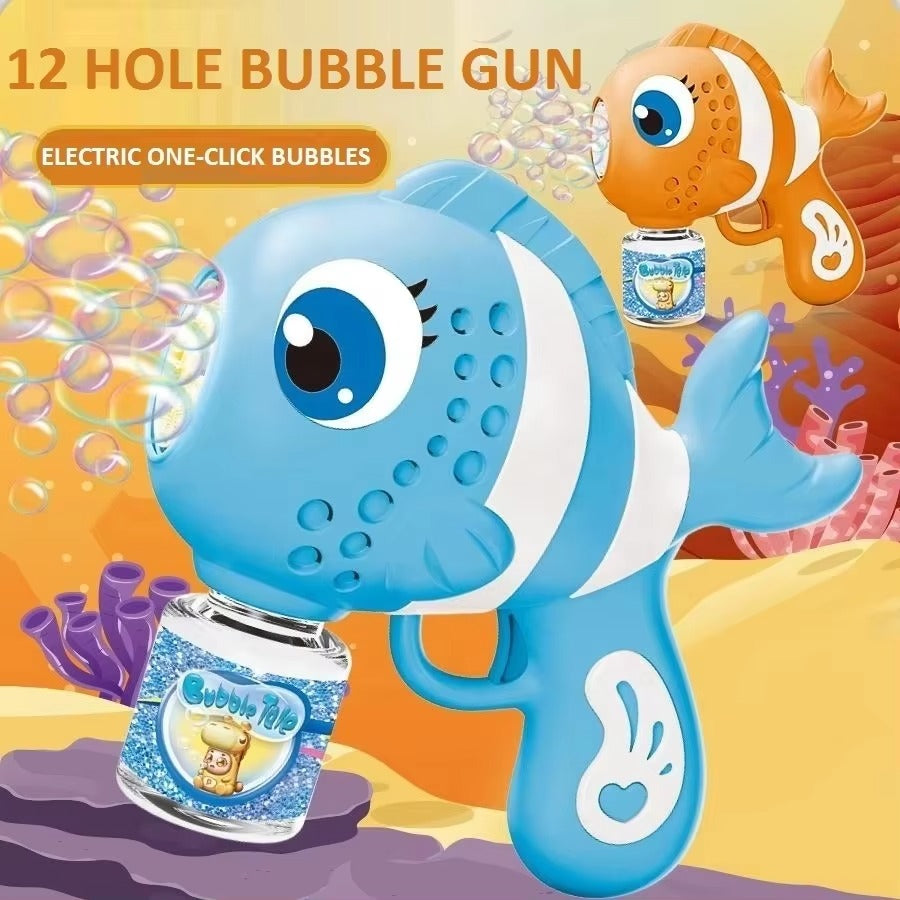 Fish Bubble Gun – Automatic Bubble Blower with Lights, Sounds & Fun Fish Design for Kids