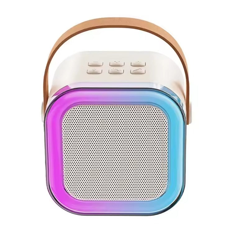 K12 Portable Bluetooth Speaker with Wireless Mic | RGB LED Lights | High Bass Rechargeable Karaoke Speaker for Kids, Home & Outdoor Parties