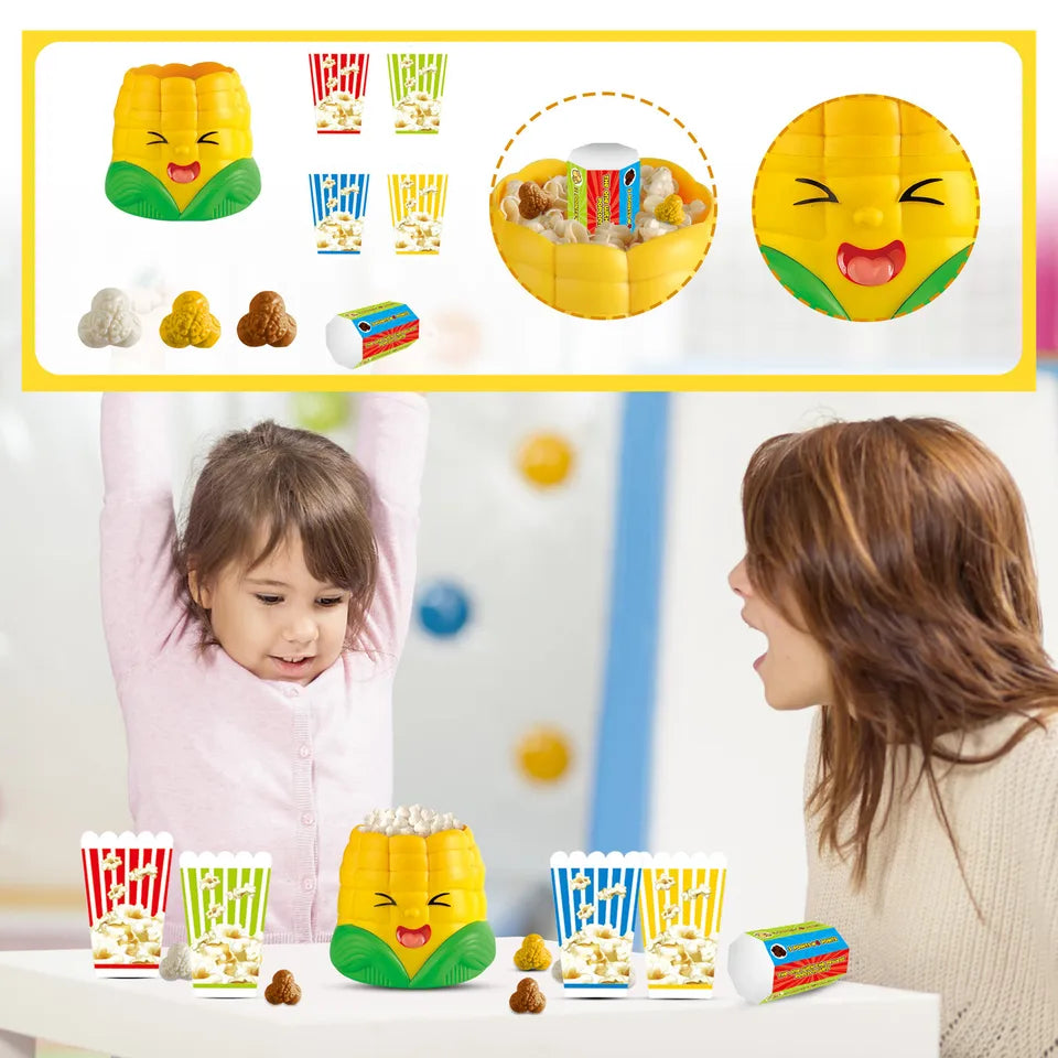 Fun Popcorn Game Toy for Kids – Interactive Jumping Popcorn Corn Game with Buckets & Tokens | Family Party Game