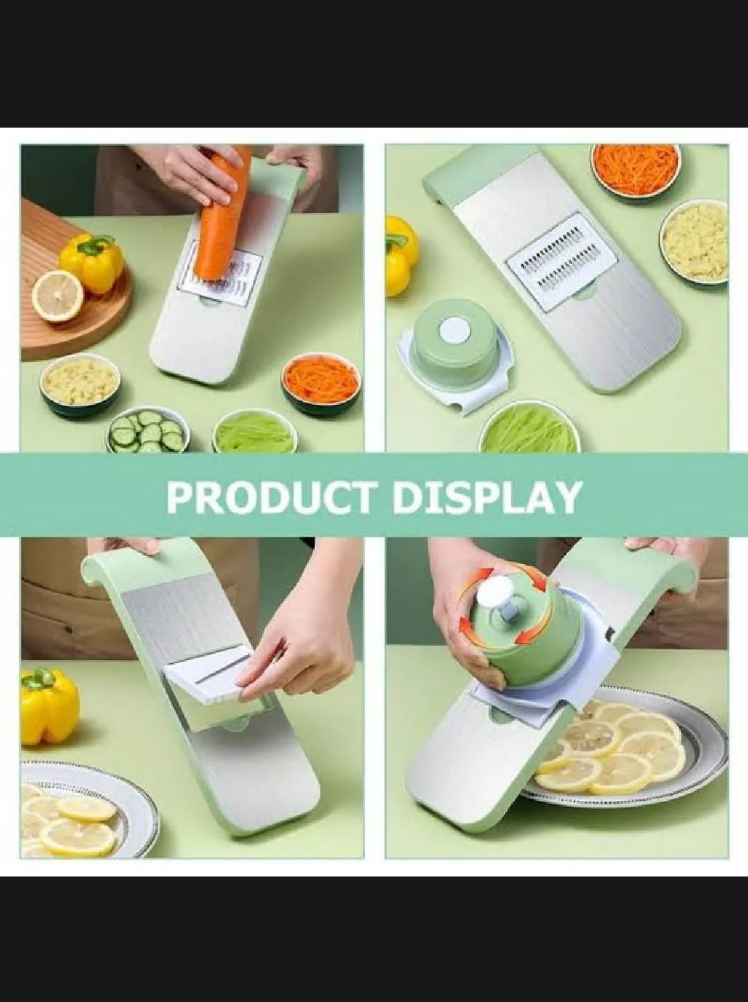 5-in-1 Multi-Functional Vegetable Slicer & Grater – Adjustable Mandoline Cutter