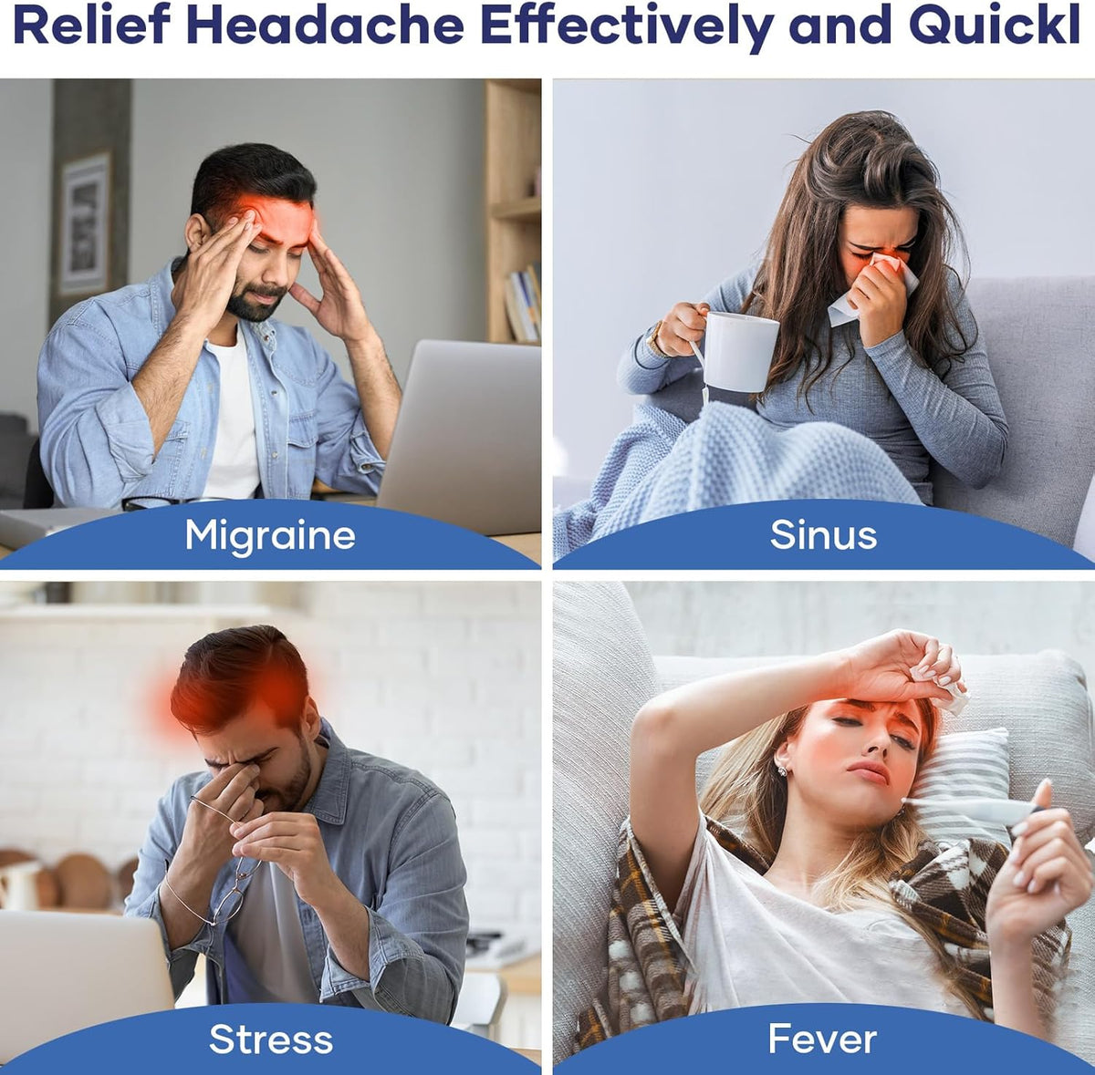 Migraine Relief Cap With Box - Instant Headache Relief Hat Reusable Gel Cap For Migraine Pain Relief Wearable Hot Cold Therapy Therapy (Random Color)