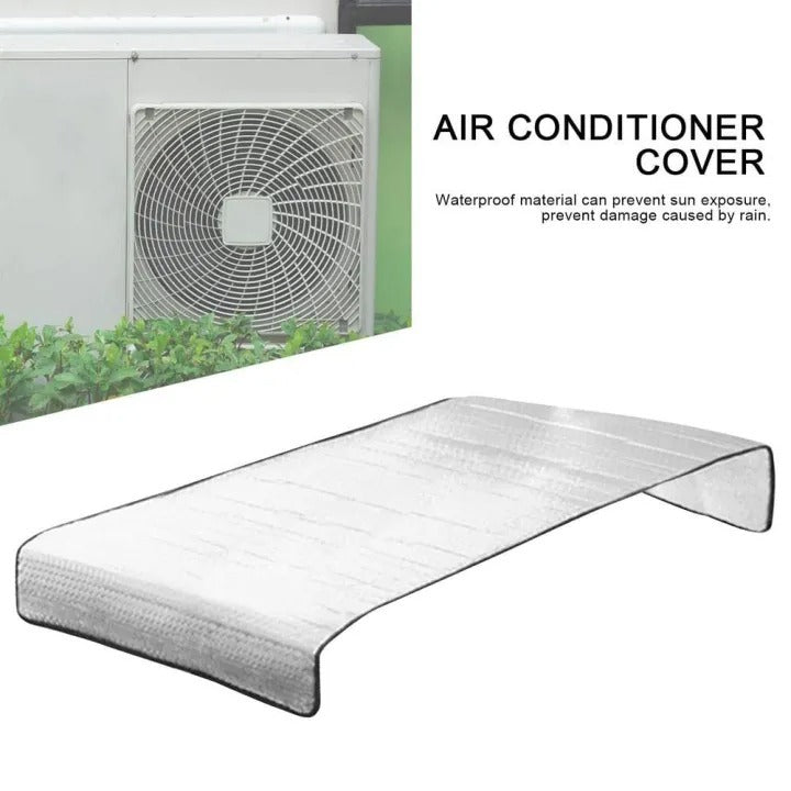 AC Outdoor Unit Sunshade Cover – Silver Foil Reflective Heat Shield & Dust Protector for Air Conditioner External Units | With Clip