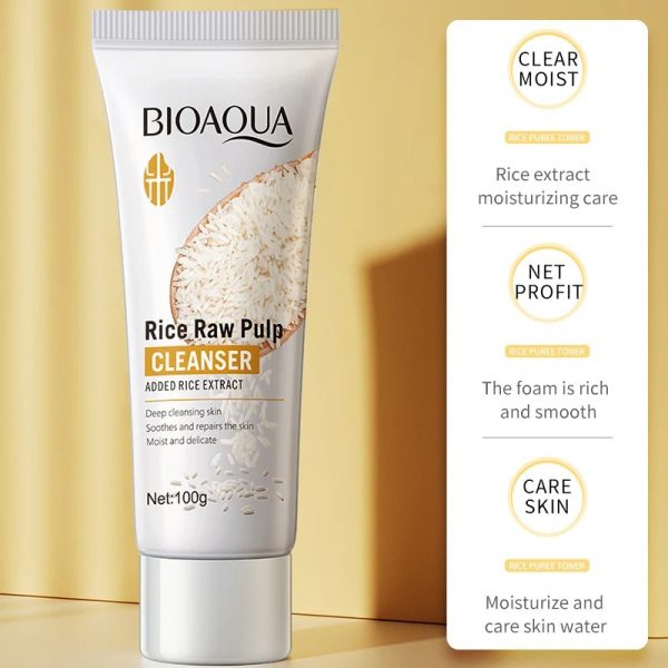 Bioaqua Rice Raw Pulp Skin Whitening Product Facial Cleanser 100G