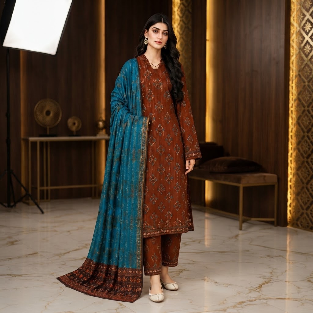 Salim Design 01 – 3 Piece Air Jet Premium Printed Lawn Suit
