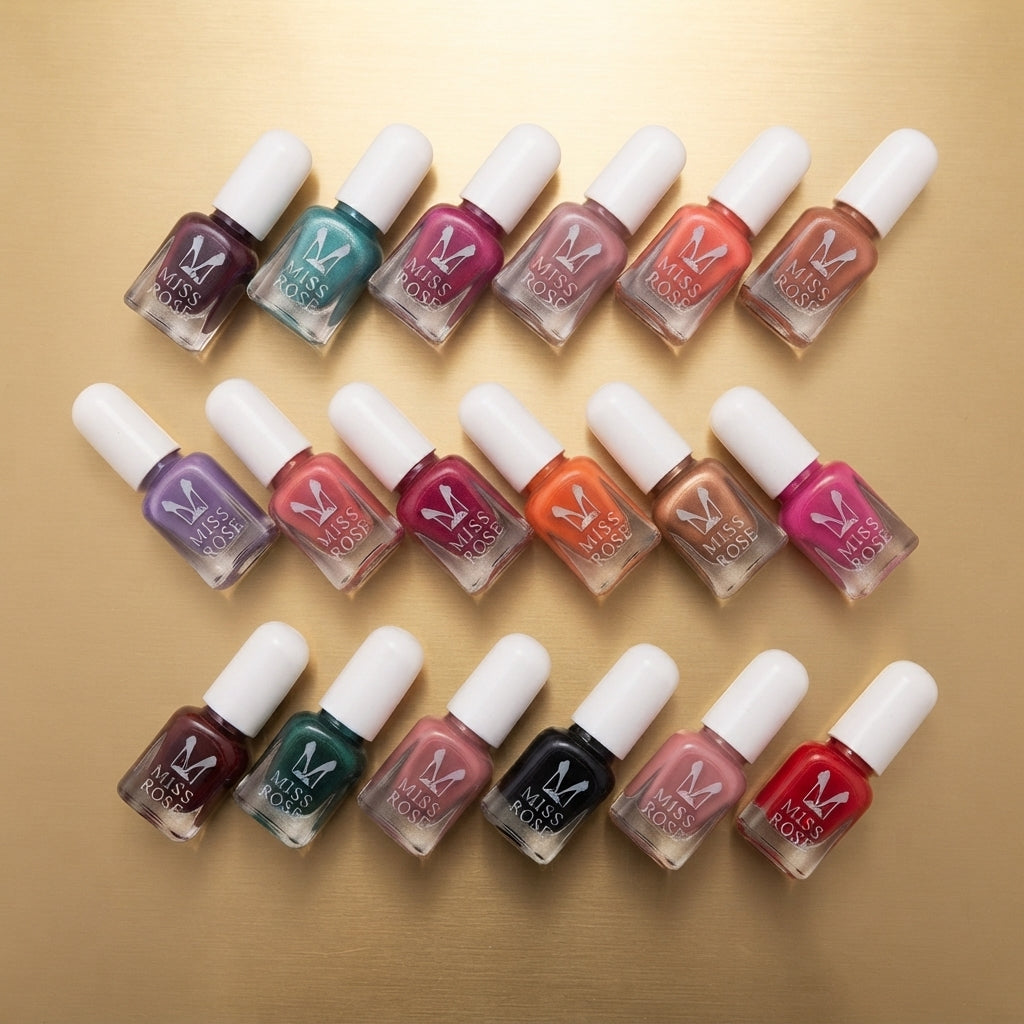 Miss Rose Nail Polish - Beauty Accessory Designed For Nail Care And Daily Makeup Routine (Mix Color) - pack of 6